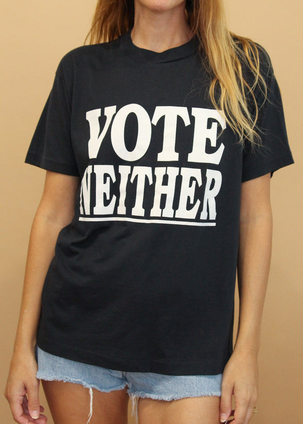 Vintage 1980's Vote Neither Tee