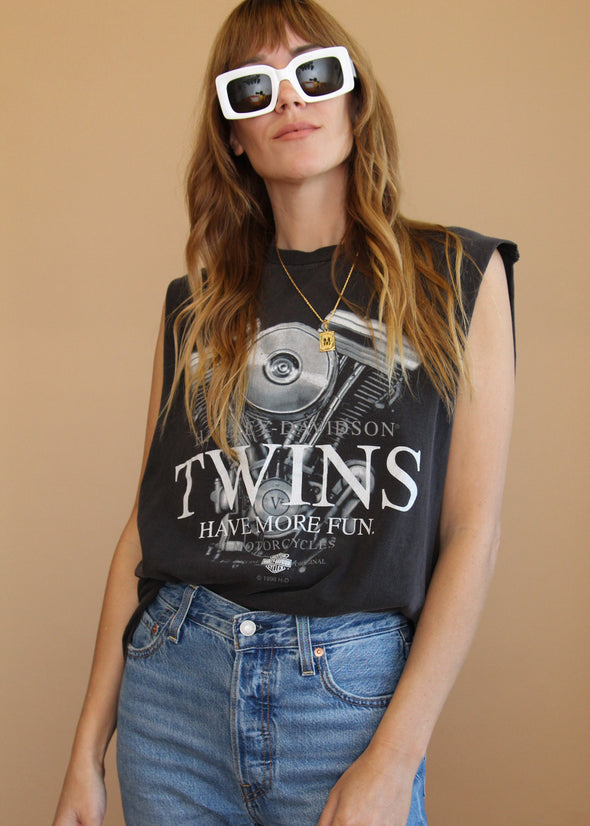 Vintage 1998 Faded Harley Twins Tank