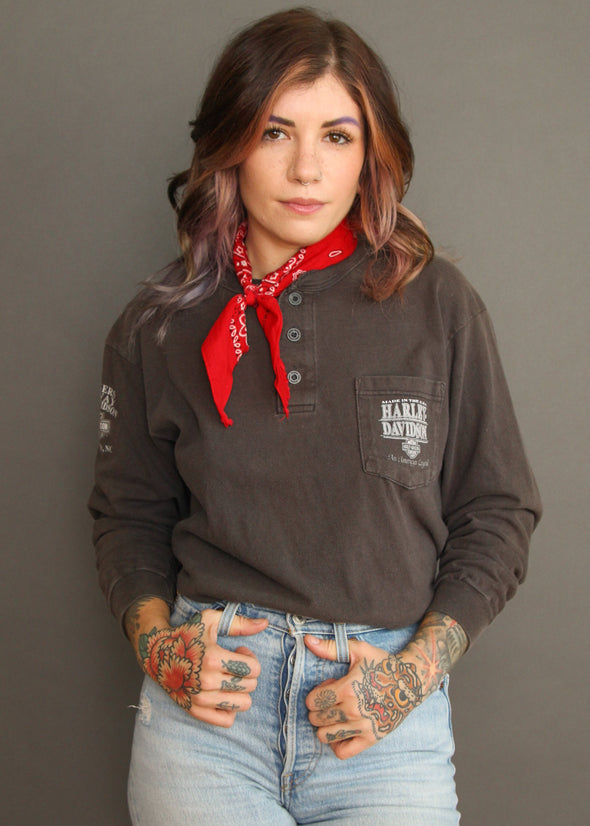 Vintage 2001 Harley Long Sleeve Pocket Tee