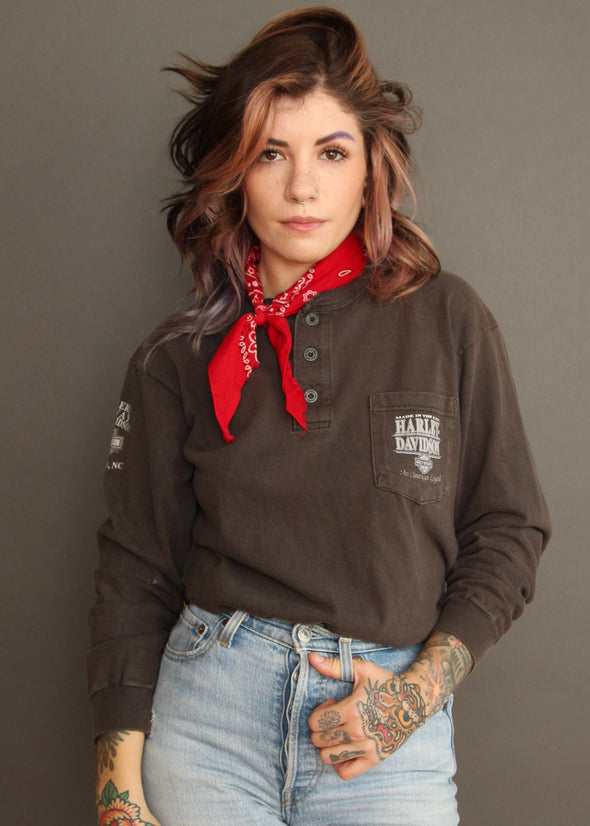 Vintage 2001 Harley Long Sleeve Pocket Tee