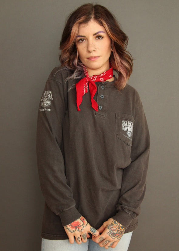Vintage 2001 Harley Long Sleeve Pocket Tee