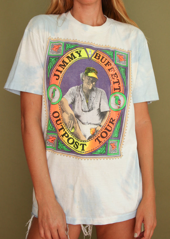 Vintage 1991 Jimmy Buffett Outpost Tour Tie Dye Tee