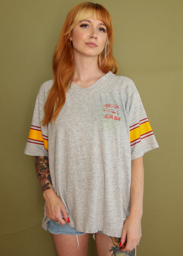 Vintage 1984 LA Olympics V Neck Tee
