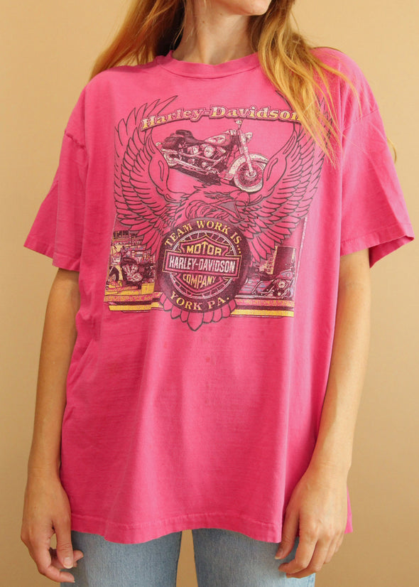 Vintage 1995 Pink Harley PA Tee