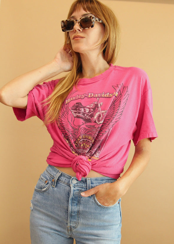 Vintage 1995 Pink Harley PA Tee
