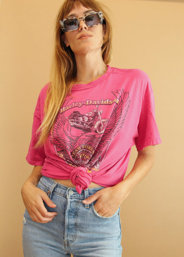 Vintage 1995 Pink Harley PA Tee