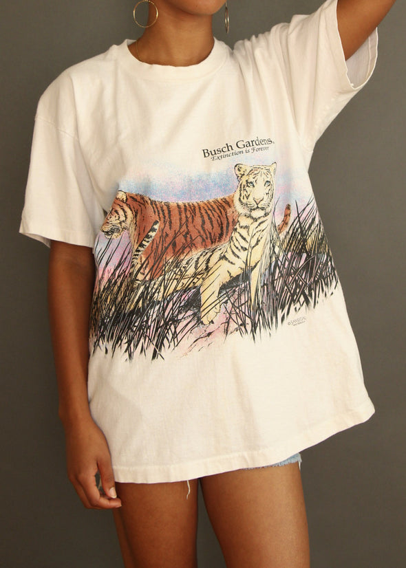 Vintage 90s Busch Gardens Wrap Around Tiger Tee