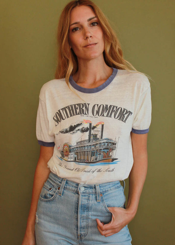 Vintage 1980s Paper Thin Southern Comfort Ringer