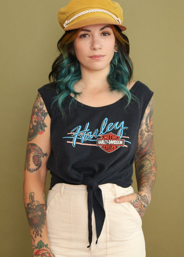 Vintage 80s Harley Knotted Tank