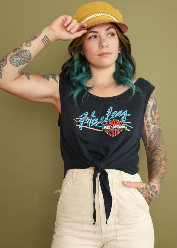 Vintage 80s Harley Knotted Tank