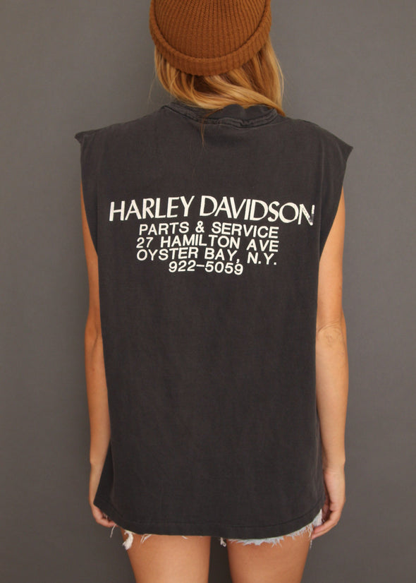 Vintage 80s/90s Faded and Distressed V Twin Harley Tank