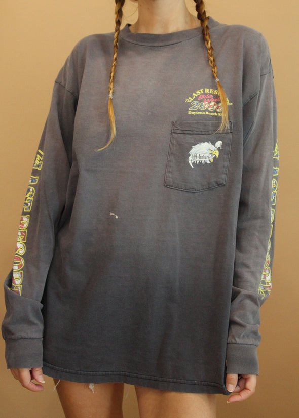 Vintage 2000 The Lost Resort Bike Week Long Sleeve Pocket Tee