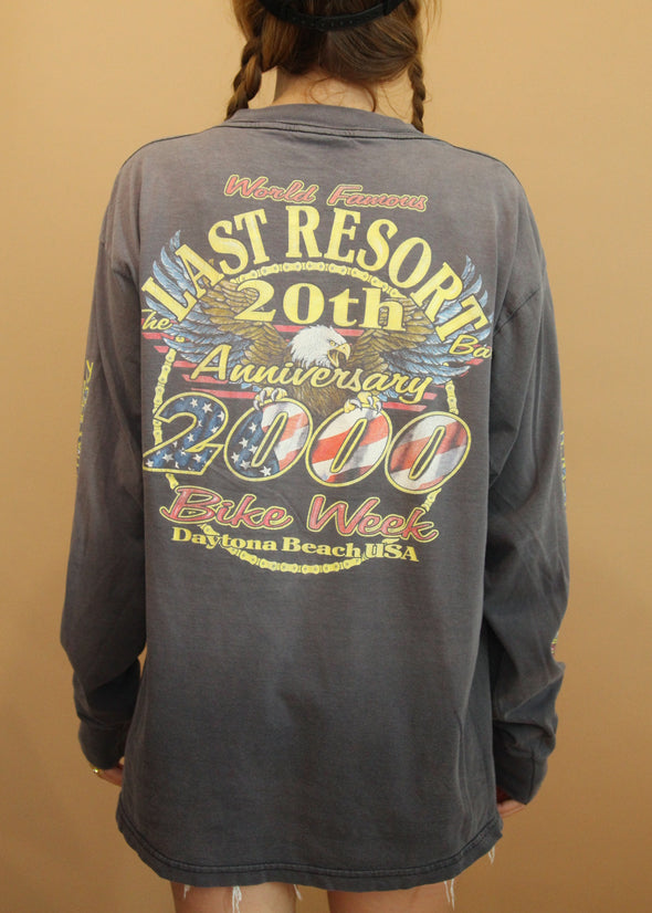 Vintage 2000 The Lost Resort Bike Week Long Sleeve Pocket Tee
