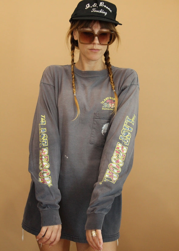 Vintage 2000 The Lost Resort Bike Week Long Sleeve Pocket Tee