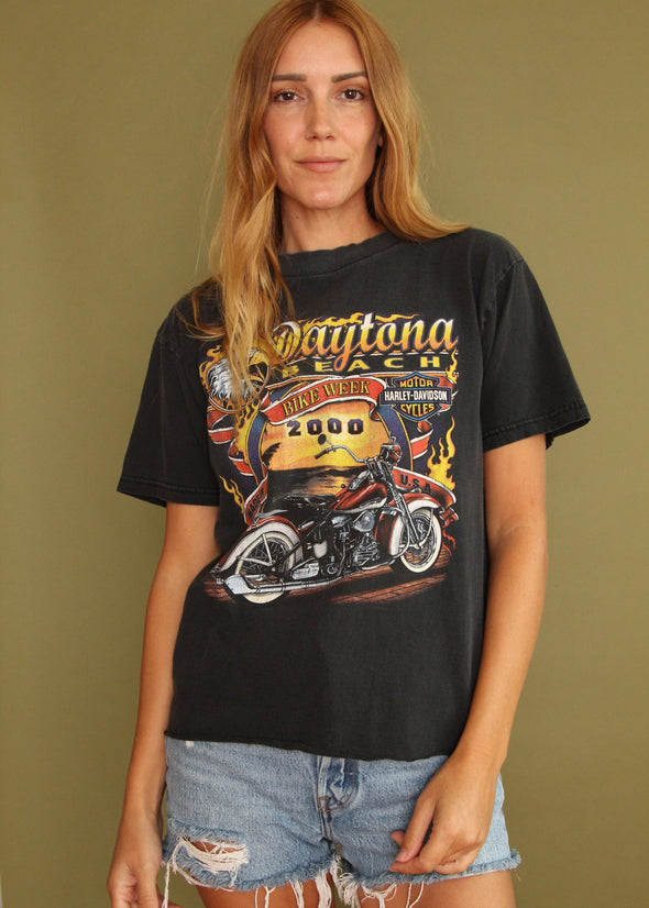 Vintage Y2K Daytona Bike Week Harley Distressed Tee
